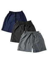 Kit Com 3 Shorts Tactel Infanto Juvenil Com Elást e Cordão