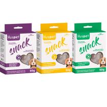 Kit com 3 snacks sortidos desidratados para cães huspet 50g