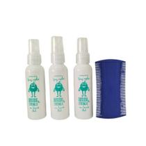 Kit Com 3 Spray Capilar Prevenção De Piolhos Arruda E Citronela 60ml cada + Pente fino grátis