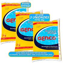 Kit com 3 Sulfato de Alumínio Decantador e Clarificante Genco Para Água de Piscinas Kit com 3 Sulfato de Alumínio Decantador e Clarificante Genco Para Água de Piscinas