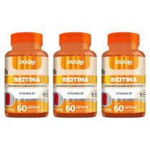 Kit Com 3 Suplemento Biotina Com 60 Cápsulas - Duom