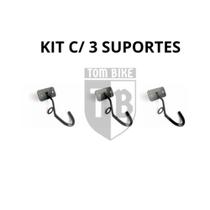 Kit com 3 suportes de parede p/ bicicleta