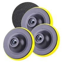 Kit com 3 Suportes para Disco 150mm 6 Pol com tiras autocolantes Rosca M14
