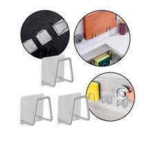 Kit com 3 Suportes Porta Esponja Adesivos em Aço Inox para Pia Sem Furo, Resistentes à Umidade e Ferrugem Kit com 3 Suportes Porta Esponja Adesivos em Aço Inox para Pia Sem Furo, Resistentes à Umidade e Ferrugem