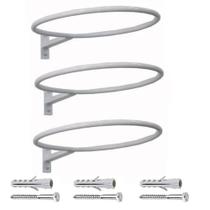 Kit com 3 suportes reforçados de parede para bola suiças de parede (bola pilates)