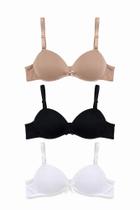 Kit Com 3 Sutiã Com Bojo Menina Moça Infanto / Juvenil