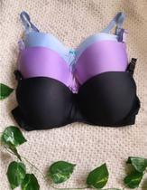 Kit com 3 Sutiã Soutien Sutien Plus Size Bojo Alça Reforçada 50 ao 58 Liso Kit com 3 Sutiã Soutien Sutien Plus Size Bojo Alça Reforçada 50 ao 58 Liso