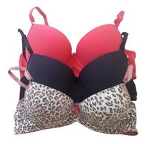 Kit Com 3 Sutiãs Básico Reforçado Com Bojo Dia A Dia Oferta Corpo Nú 480