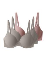 Kit com 3 Sutiãs com Aro e Bojo Liz 51381 Taça C Colorido