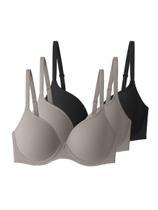 Kit com 3 Sutiãs com Aro e Bojo Liz 51381 Taça D Colorido