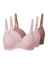 Kit com 3 Sutiãs com Aro e Bojo Liz 51818 Taça B Colorido Kit com 3 Sutiãs com Aro e Bojo Liz 51818 Taça B Colorido