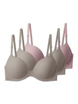 Kit com 3 Sutiãs com Aro e Bojo Push Up Liz 51690 Taça B Colorido