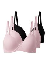 Kit com 3 Sutiãs com Aro e Bojo Push Up Liz 51805 Taça B Colorido