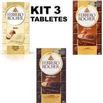 Kit Com 3 Tabletes Dark/Ao Leite/Branco 90g Ferrero Rocher