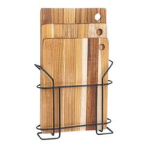 Kit com 3 Tábuas de Corte para Carnes Legumes com Suporte em Metal - Stolf
