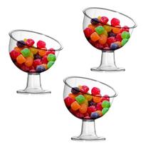 Kit Com 3 Taças Inclinada Pequena Boca Torta