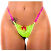 KIt com 3 tanga Thayla renda bicolor calcinha lingerie