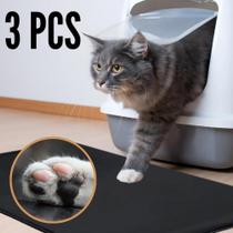 Kit com 3 Tapetes Coletor de Areia Gato 200 Lavagens - 70x50 Preto - Alta Absorção Quality