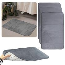 Kit Com 3 Tapetes Soft para Banheiro Antiderrapante 40x60cm Macio