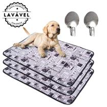 Kit com 3 Tapetinhos Alta Absorção para Pets 100x70 Jornal com gachos - 300 Lavagens - Ecológico Kit com 3 Tapetinhos Alta Absorção para Pets 100x70 Jornal com gachos - 300 Lavagens - Ecológico