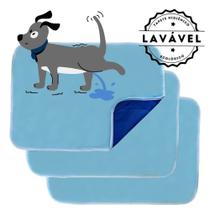 Kit com 3 Tapetinhos Alta Absorção para Pets 70x50 Azul 200 Lavagens Pee Dog Kit com 3 Tapetinhos Alta Absorção para Pets 70x50 Azul 200 Lavagens Pee Dog