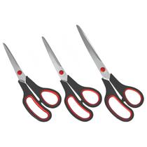 Kit com 3 tesouras multiuso profissional aço inox