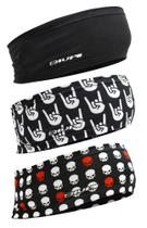 Kit com 3 Testeira Headband Faixa de Cabeça Hupi Rock Kit com 3 Testeira Headband Faixa de Cabeça Hupi Rock