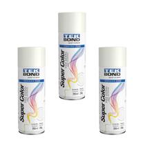Kit com 3 tinta spray branco brilhante tekbond 350ml/250g
