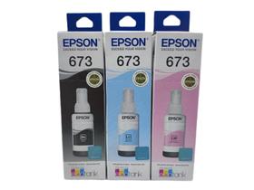 Kit com 3 tintas epson 673 - l800 l805 l810 l850 l1800