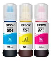 Kit Com 3 Tintas Para Impressora T504 Colorido Com 3 Cores