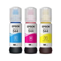 Kit Com 3 Tintas Para Recarga De Impressora 544 Colorido Com 4 Cores