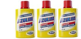 Kit com 3 Tira Ferrugem De Pisos E Tecidos Azulim 50ml