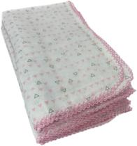 Kit Com 3 Toalha Fralda Cremer 70x120cm Com Croche Kit Com 3 Toalha Fralda Cremer 70x120cm Com Croche