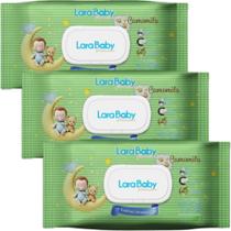Kit Com 3 Toalhas Umedecidas Lara Baby Premium Camomila 120 Unidades Total 360