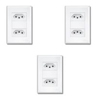 Kit Com 3 Tomadas Dupla Padrao 2p+t 4x2 10a Evidence