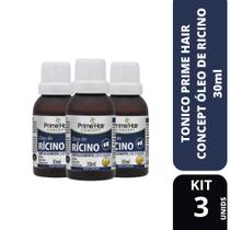 Kit Com 3 Tonicos Prime Hair Concept Oleo de Ricino 30ML