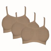 Kit Com 3 Top Sutiã Adulto Sem Costura E Sem Bojo Bandini Hanes Versátil Feminino Kit Com 3 Top Sutiã Adulto Sem Costura E Sem Bojo Bandini Hanes Versátil Feminino