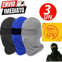 Kit Com 3 Touca Ninja Balaclava Motoqueiros Militar Tatica Frio Máscara Moto proteção solar raios UV 50 térmica
