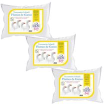 Kit com 3 Travesseiro de Plumas de Ganso - Bebe
