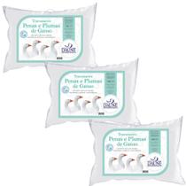 Kit com 3 Travesseiros de Penas e Plumas - 12cm Kit com 3 Travesseiros de Penas e Plumas - 12cm