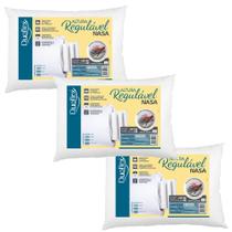 Kit com 3 Travesseiros Nasa Regulável - Duoflex Kit com 3 Travesseiros Nasa Regulável - Duoflex
