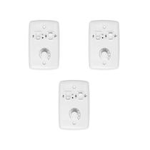 Kit com 3 trio controle rotativo p/1 lâmpada 4x2 bivolt