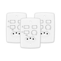 Kit com 3 trio controle rotativo p/2 lâmpadas com tomada Kit com 3 trio controle rotativo p/2 lâmpadas com tomada