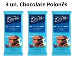 Kit com 3 un. Chocolate Polonês E.Wedel 90g - Ao Leite