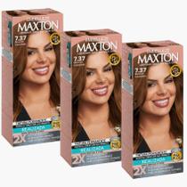 Kit com 3 un coloração maxton 50g 07.37 marrom caramelo.