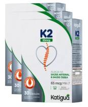 Kit com 3 un k2 65mcg 30 gelcaps saúde arterial e óssea - Katiguá