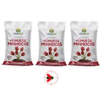 Kit Com 3 Un - Vermicomposto Húmus De Minhoca Vitaplan 2kg