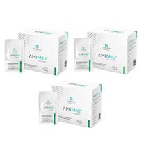 Kit Com 3 unidades Aminnu 10g 30 Sachês Sem Xilitol - Central Nutrition Sabor:Limão Kit Com 3 unidades Aminnu 10g 30 Sachês Sem Xilitol - Central Nutrition Sabor:Limão