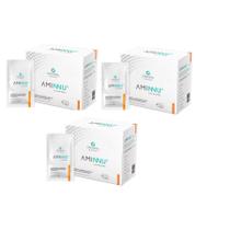 Kit Com 3 unidades Aminnu 10g 30 Sachês Sem Xilitol - Central Nutrition Sabor:Tangerina Kit Com 3 unidades Aminnu 10g 30 Sachês Sem Xilitol - Central Nutrition Sabor:Tangerina