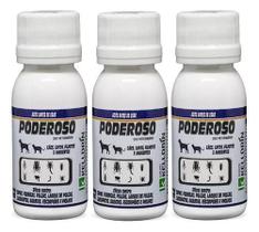 Kit com 3 Unidades Controle de Carrapatos Poderoso Veterinario Anti-sarna Para Cães e Gatos